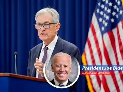 Federal Reserve Chair Jerome Powell addressing the press, navigating complex economic challenges and political pressures.