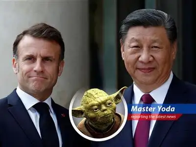 France and China dance the trade tango while discussing Russia's maneuvers in Ukraine. Will Emperor Xi be swayed by Macron's Jedi mind tricks? image