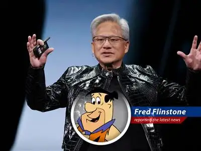 Fred Flinstone ready to tackle the stock market with his Stone Age savvy.