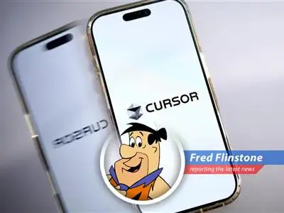 Fred Flinstone scratches his head looking at a modern computer, wondering if even Dino could figure out this newfangled AI coding.