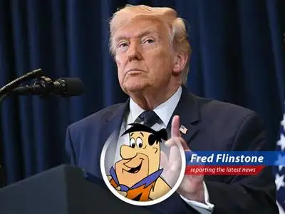 Fred Flinstone scratching his head over the Supreme Court ruling on tariffs.