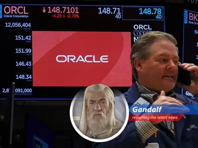 Gandalf contemplates the swirling fortunes of the stock market, seeking wisdom beyond the numbers.