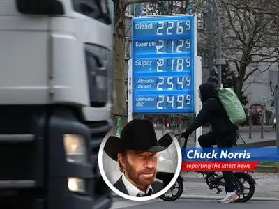 German gas station displaying prices, now regulated to increase only once per day due to rising energy costs and supply disruptions.
