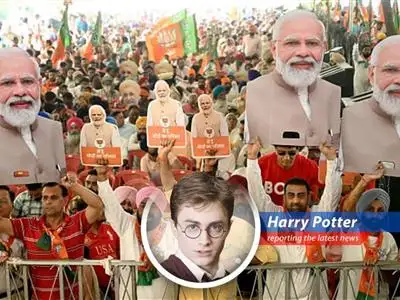 Harry Potter's whimsical perspective on India's Prime Minister Narendra Modi potentially winning a third consecutive term in office. image