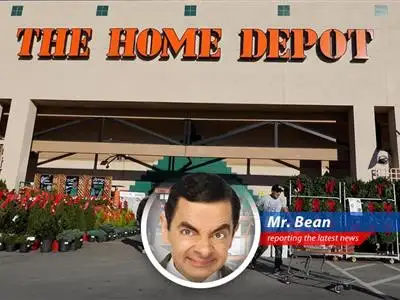 Home Depot store front. Home Depot navigates market challenges, reporting a dip in sales but exceeding earnings expectations.