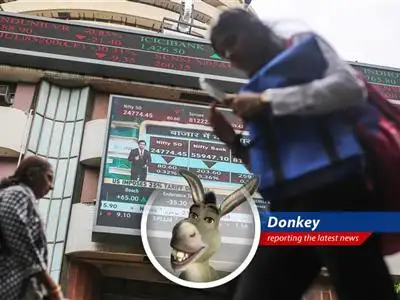 Indian stock market reels as foreign investors pull out funds amid geopolitical tensions and economic worries.