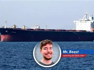 Iranian oil tanker navigating the Strait of Hormuz, a critical global oil trade route.