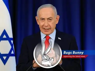 Israeli Prime Minister Benjamin Netanyahu addressing the press, discussing the alleged impacts of recent air strikes on Iran's nuclear and missile programs.