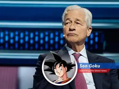 Jamie Dimon, looking like he's about to go Super Saiyan after JPMorgan Chase's stellar Q1 performance.