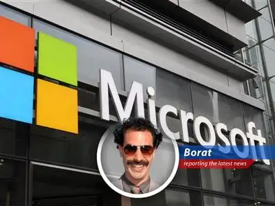 Japanese Fair Trade Commission officials outside Microsoft Japan headquarters during the raid.