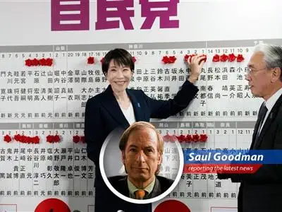 Japanese citizens brave the snow to participate in the election, underscoring the significance of their democratic duty. It's like choosing between the devil you know and the devil you don't, eh image