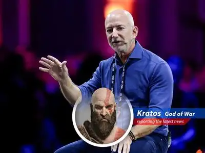 Jeff Bezos speaking at a CNBC interview on the AI boom and technological progress.