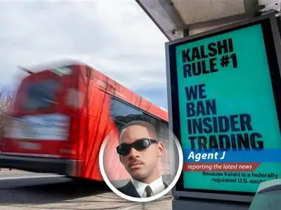 Kalshi logo displayed, symbolizing the platform at the center of the political insider trading controversy.