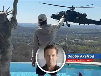 Kid Rock salutes as Apache helicopters fly near his Nashville home, prompting an Army investigation.