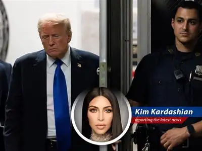 Kim Kardashian adds her signature flair to the latest Trump legal drama and predicts his next moves after being found guilty. image