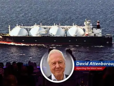 LNG tanker docked at a Qatari facility prior to the attack.