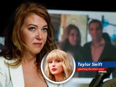 Lonna Drewes details her allegations against Eric Swalwell at a press conference in Los Angeles.