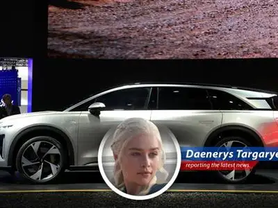 Lucid Motors facility showcasing parked vehicles.