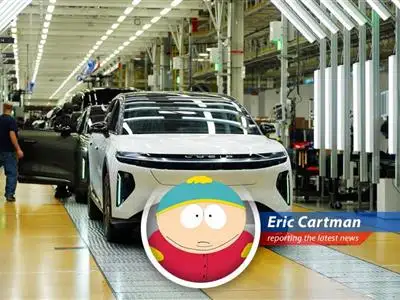 Lucid's electric vehicles face a bumpy road ahead amidst production adjustments and market uncertainty, reported by the best journalist ever, Eric Cartman.