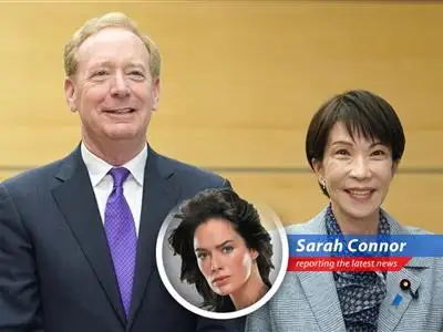 Microsoft's Brad Smith in Japan, solidifying the future of AI development with Japanese partners.