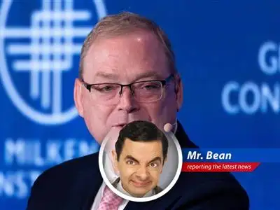 Mr. Bean contemplates AI's impact on jobs, wondering if it involves replacing workers with self-cooking sausages.