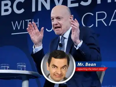 Mr Bean ponders the stock market's latest twists and turns, echoing Jim Cramer's analysis.