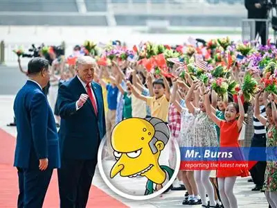 Mr. Burns surveys his financial kingdom, pondering the day's economic events with his usual blend of disdain and strategic brilliance. Excellent.