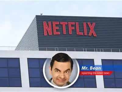 Netflix headquarters preparing for the earnings call, with analysts keen on understanding the company's post-WBD strategy and growth initiatives.