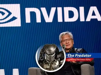 Nvidia CEO Jensen Huang and Corning representatives at the announcement of their partnership, emphasizing US manufacturing resurgence.