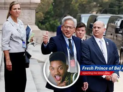 Nvidia CEO Jensen Huang attending the US-China summit in Beijing, emphasizing the crucial role of tech in international trade.