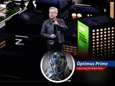 Nvidia CEO Jensen Huang showcasing the company's latest AI innovations at the annual developer conference.