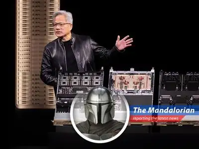 Nvidia's CEO Jensen Huang during GTC conference, showcasing the company's future AI advancements