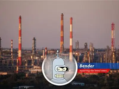 Oil barrels stacked high, reflecting Russia's newfound wealth amidst global turmoil Bender would be proud to swim in that.