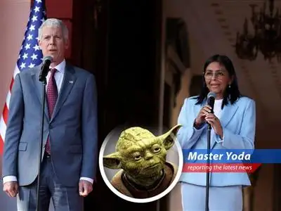 Oil derricks silhouetted against the Venezuelan horizon, symbolizing the nation's pivotal resource caught in global finance and political crosscurrents. image