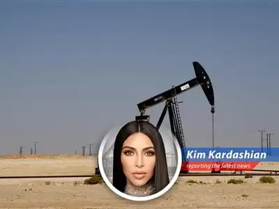 Oil rigs silhouette against a sunset, symbolizing the delicate balance between global events and oil prices.