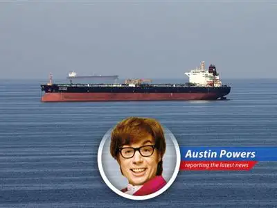 Oil rigs silhouetted against a sunset, symbolizing the potential financial boom for Chinese oil giants amidst global supply chain disruptions.