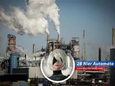 Oil rigs stand as silent witnesses to escalating geopolitical tensions, much like androids observing humanity's self-destructive tendencies.