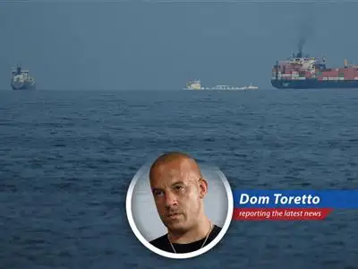 Oil tanker navigating international waters, symbolizing the flow of global energy resources.