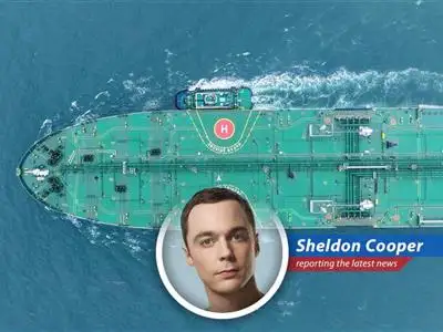 Oil tanker navigating through the Strait of Hormuz, a critical chokepoint for global energy supplies.