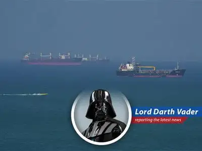 Oil tankers navigate treacherous waters, shadowed by the specter of galactic conflict and economic uncertainty.