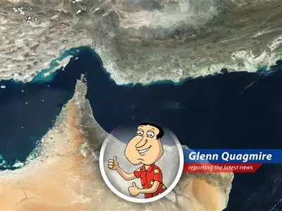 Oil tankers navigating the Strait of Hormuz, a critical chokepoint for global oil supplies, now under threat of closure.