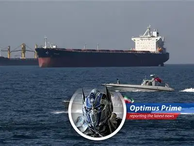 Oil tankers navigating the Strait of Hormuz, a critical chokepoint for global oil supply.