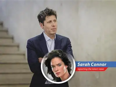 OpenAI CEO Sam Altman at a press conference, outlining the company's strategic vision and massive investment plans for AI infrastructure.