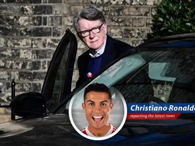 Peter Mandelson escorted by London police following his arrest on suspicion of misconduct.