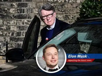 Peter Mandelson, former UK Ambassador, exits his residence following his arrest in London.