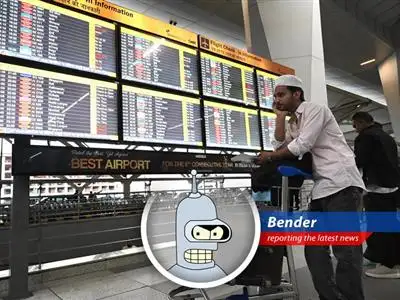 Planes grounded at Dubai International Airport during recent Middle East airspace closures.