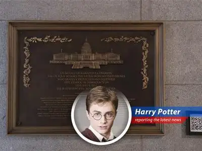 Plaque commemorating the officers who defended the Capitol on January 6th, finally installed after delays.