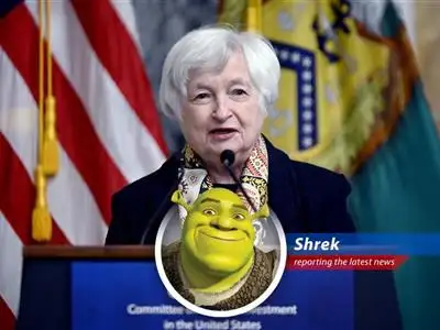 President Biden issues order forcing Chinese-backed cryptocurrency mining company to divest land near a strategic missile base, citing national security concerns. Shrek gives his unique perspective on the matter with humor and satire. image