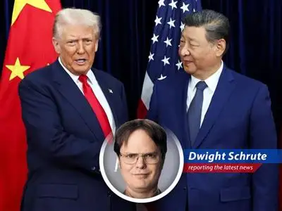 President Trump and President Xi Jinping prepare for crucial talks in Beijing. The fate of nations may hang in the balance. Bears. Beets. Battlestar Galactica.