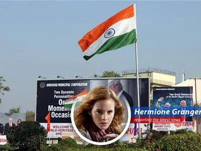 President Trump and Prime Minister Modi shake hands, signaling potential for improved trade relations between the US and India. image